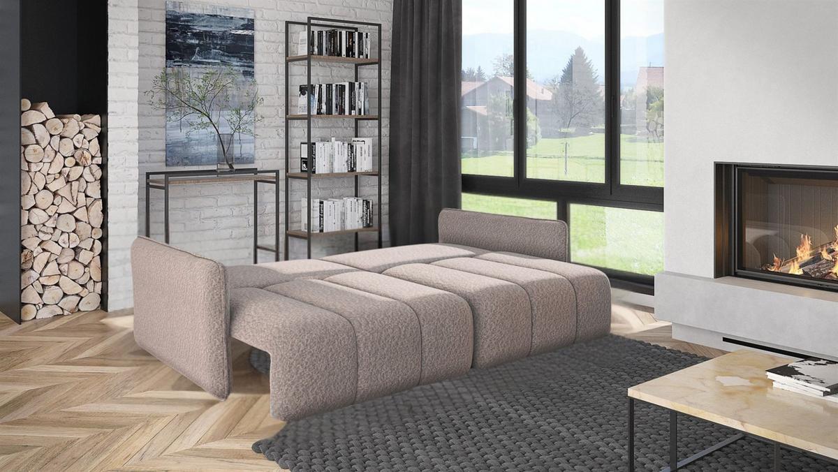 SCHLAFSOFA Morgano - Grün, Holzwerkstoff/Textil (216/86/102cm) - Fun Möbel
