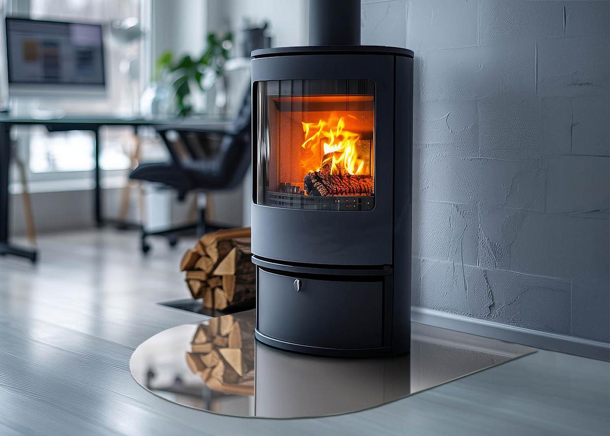 GLASPLATTE für Kamin 80x70 cm - Beige, Glas (80/70/0.4cm) - TULUP