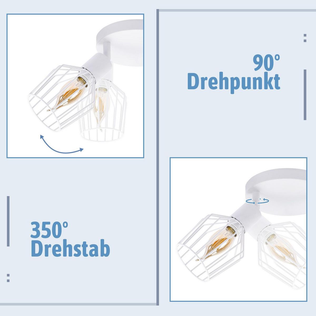 DECKENSTRAHLER Ennis 3-flammig 29/29/24cm - Weiß, Metall (29/29/24cm) - Nettlife