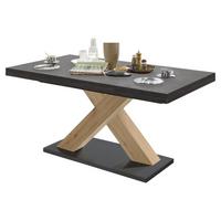 ESSTISCH ausziehbar Elene 180x90x76 Asteiche/Graphit - Grau, Holzwerkstoff (180/90/76cm) - 58aufmkessel