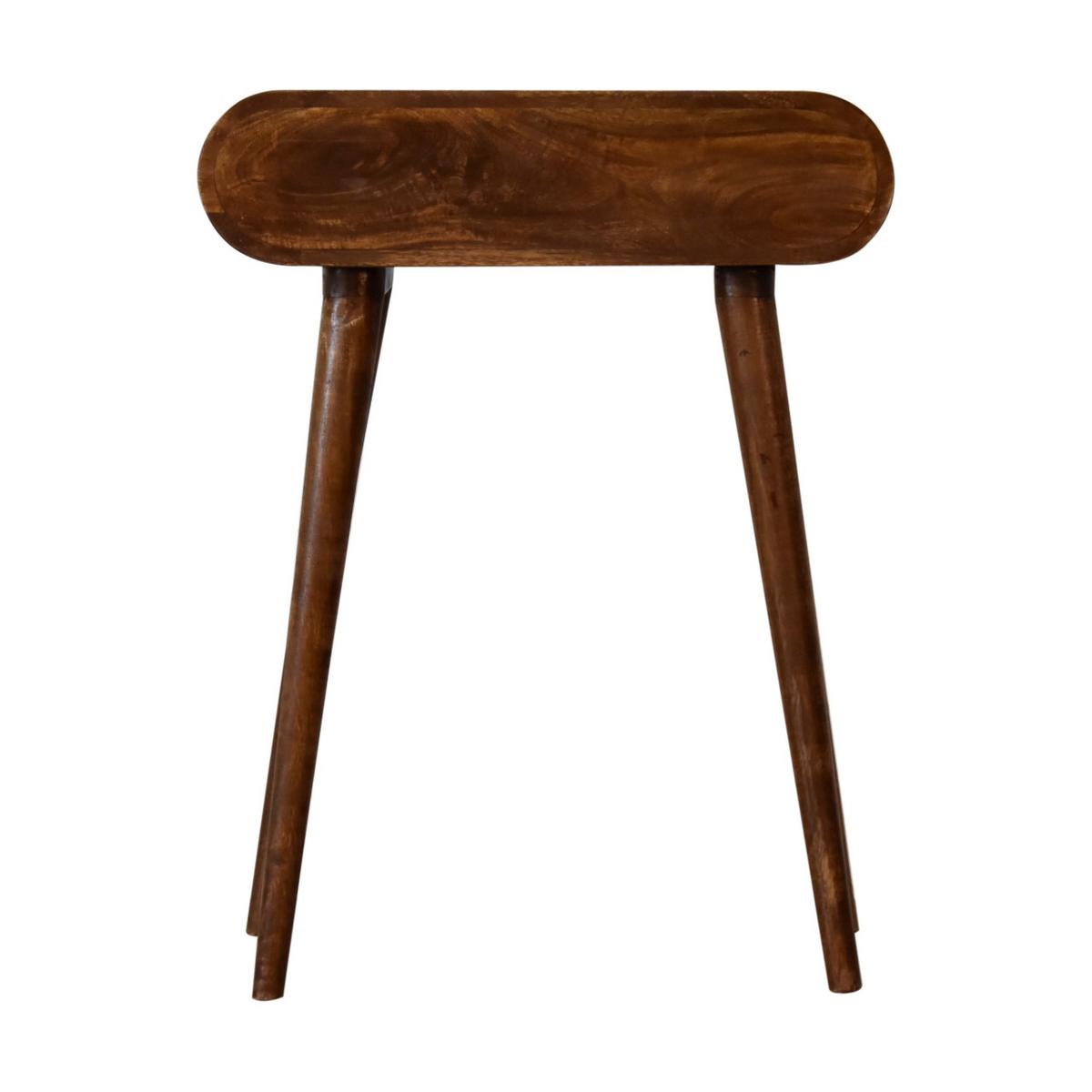 KONSOLENTISCH mini im Kastanienholz-Finish, 1 Schublade, Nordische Beine, Braun - Kastanienfarben/Messingfarben, Holz/Metall (30/60/78cm) - Artisan Furniture