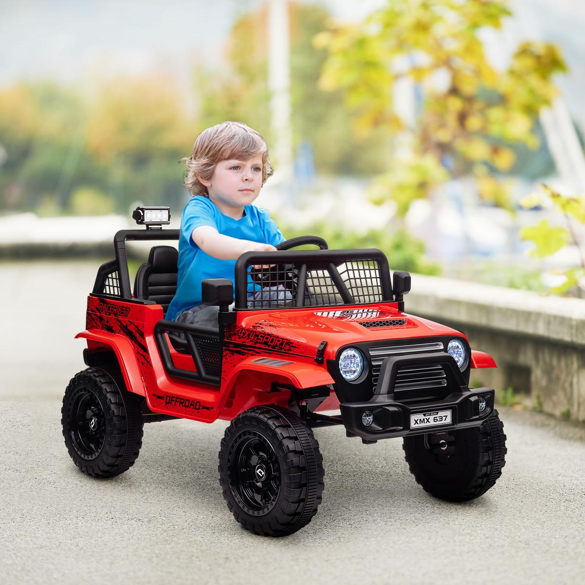 ELEKTRO Kinderauto - Rot, Metall (109/67/68.5cm) - AIYAPLAY