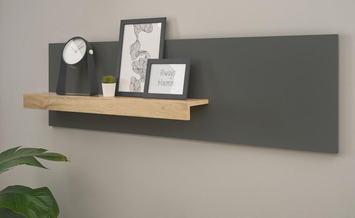 WANDREGAL grau matt, Eiche Wotan 140 cm, Aktenregal für Homeoffice und Büro - Eiche Wotan/Grau, Holzwerkstoff (140/40/17cm) - Furn.Design