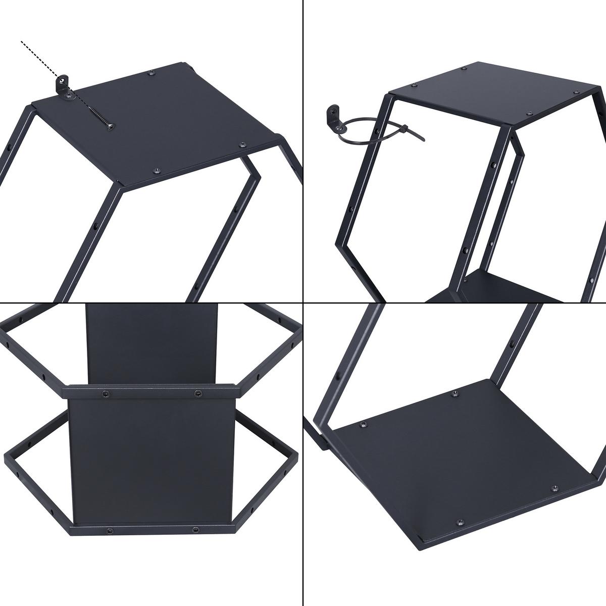REGAL-SET 2 TLG. Tand - Schwarz, Metall (37/32/18.5cm) - [en.casa]