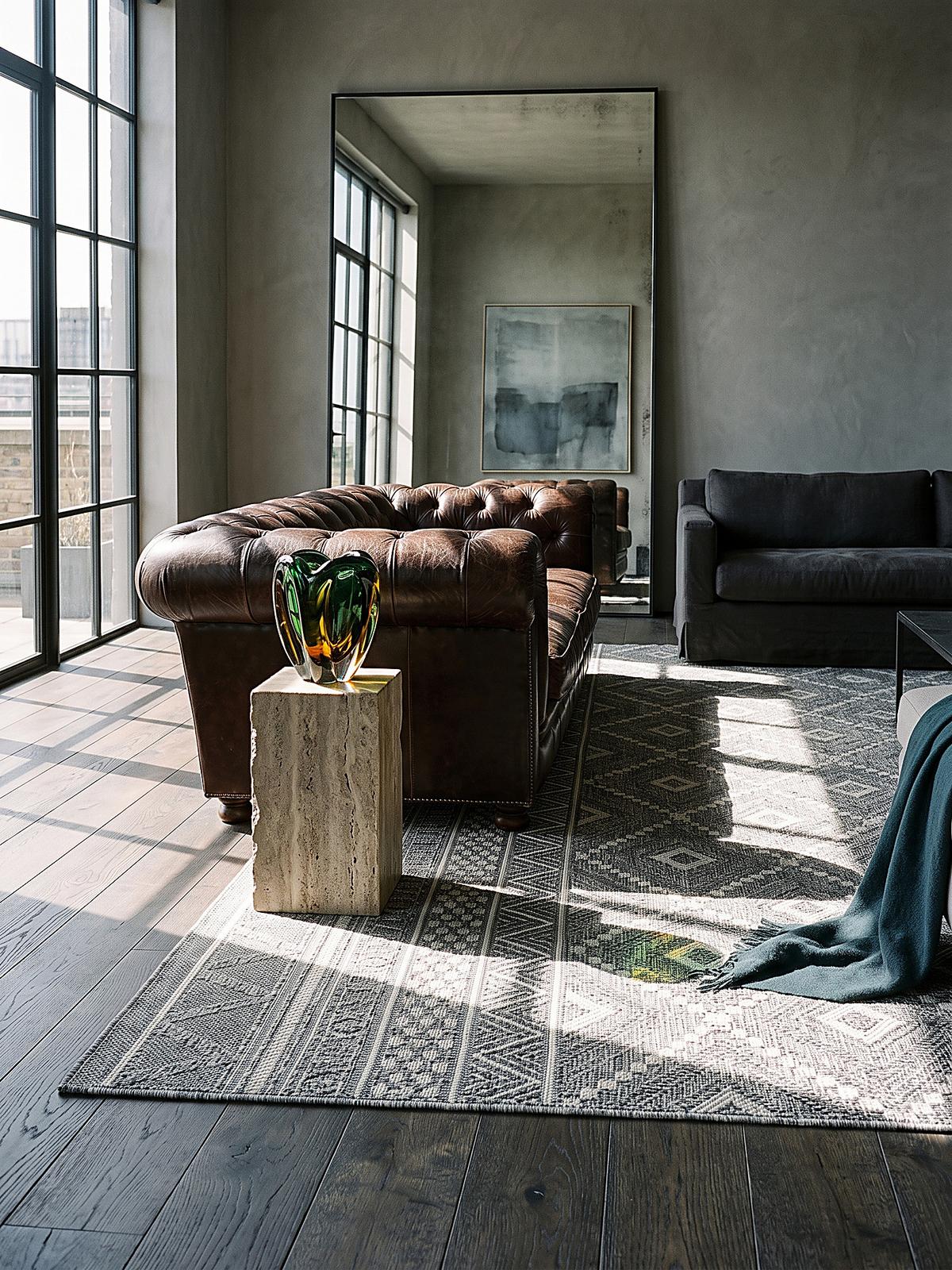 TEPPICH Flachgewebe ESERA Ethno-Rauten Polypropylen Grau 240 x 340 cm - Grau, Textil (240/340cm) - KADIMA DESIGN