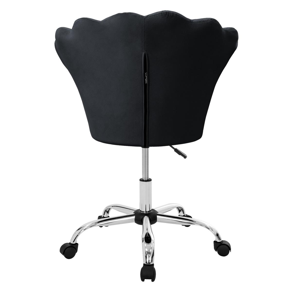 BÜROSTUHL Samt Schwarz - Schwarz, Metall (68/90/68cm) - ML-DESIGN