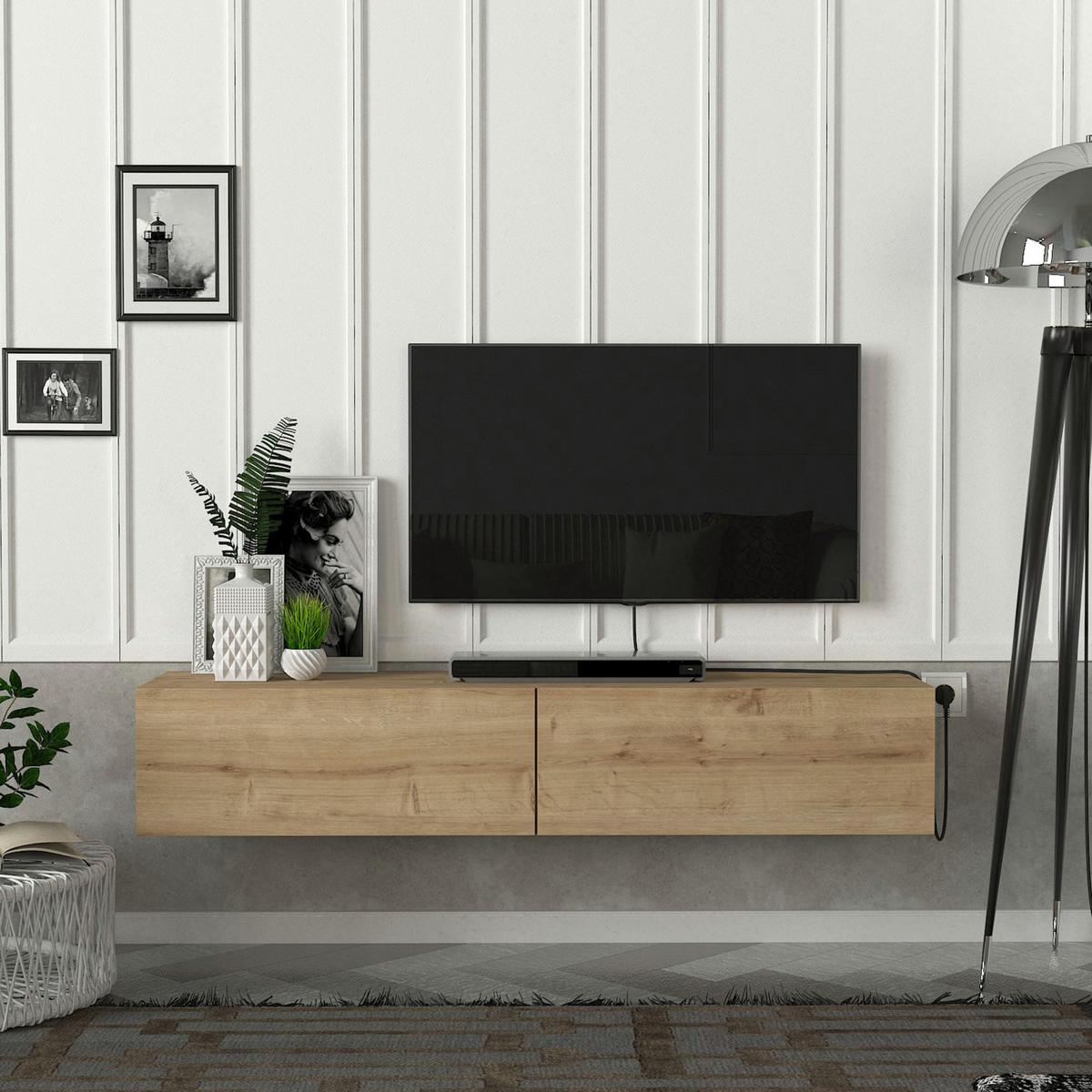 TV-ELEMENT Toivakka - Eichefarben, Holzwerkstoff (135/25/31cm) - [en.casa]