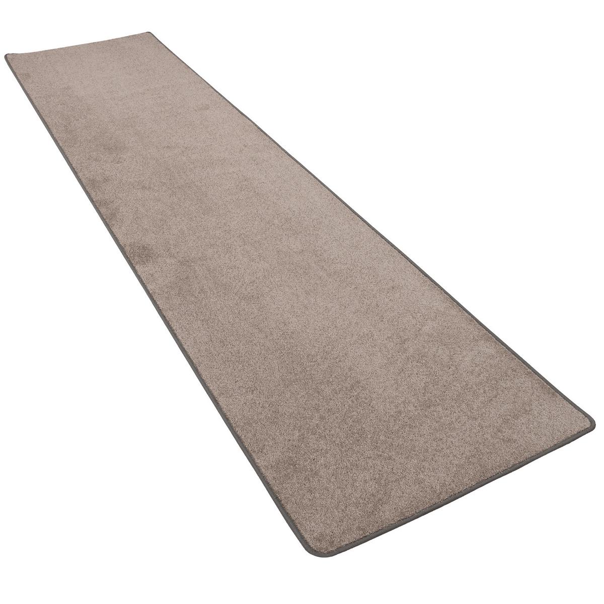 TREND VELOURS LÄUFER TEPPICH JOY - Taupe, Textil (80/240cm) - Snapstyle