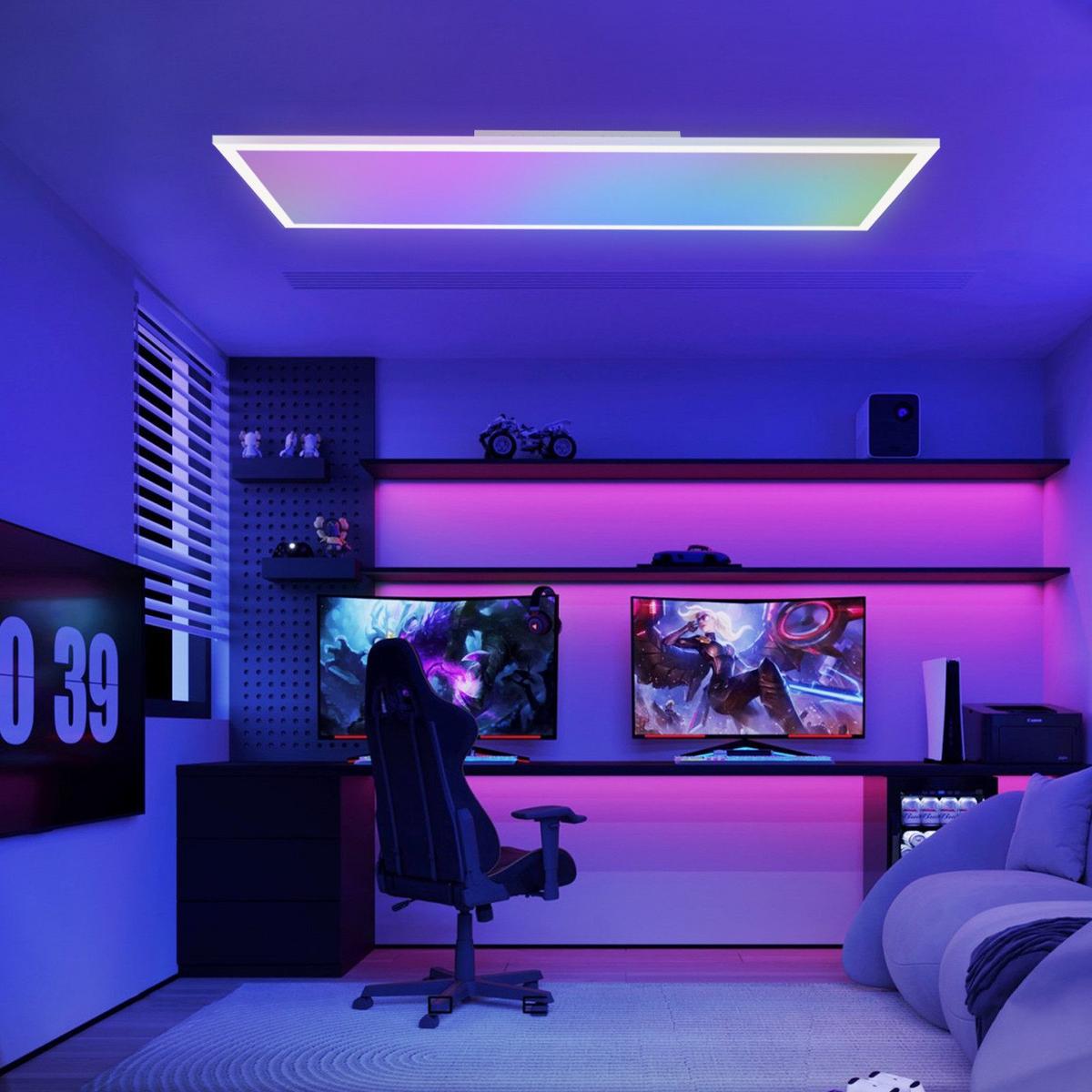LED-DECKENLEUCHTE Maclean 119.5/29.5/5.6cm - Weiß, Metall (29.5/119.5/5.6cm) - Nettlife
