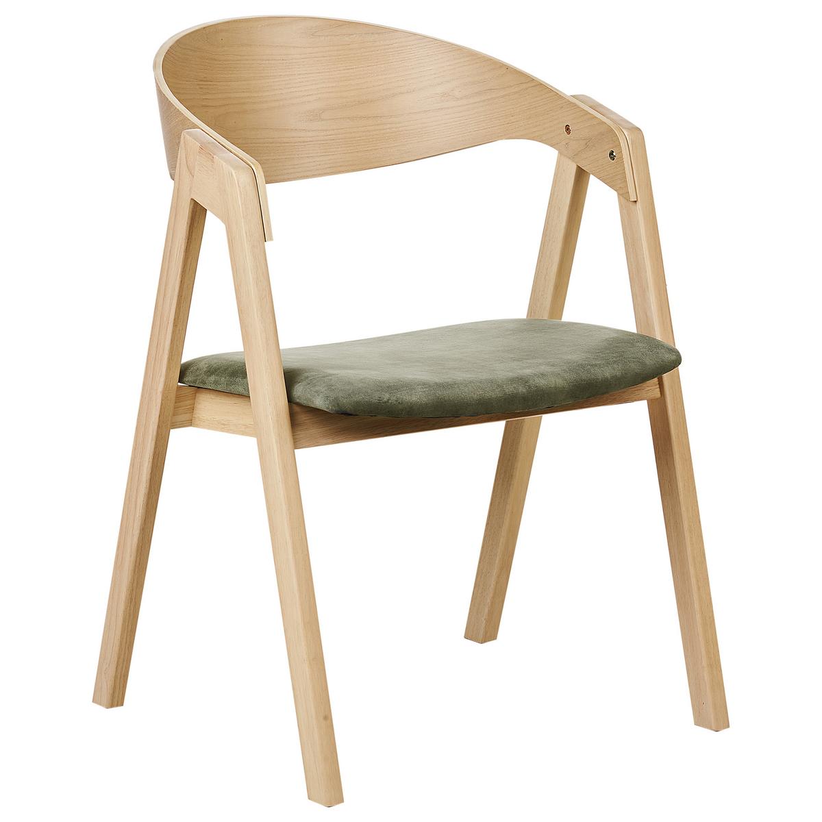ESSZIMMERSTUHL 2er-Set Holz Dunkelgrün Yuba - Braun/Grün, Holzwerkstoff (56/79/61cm) - Beliani