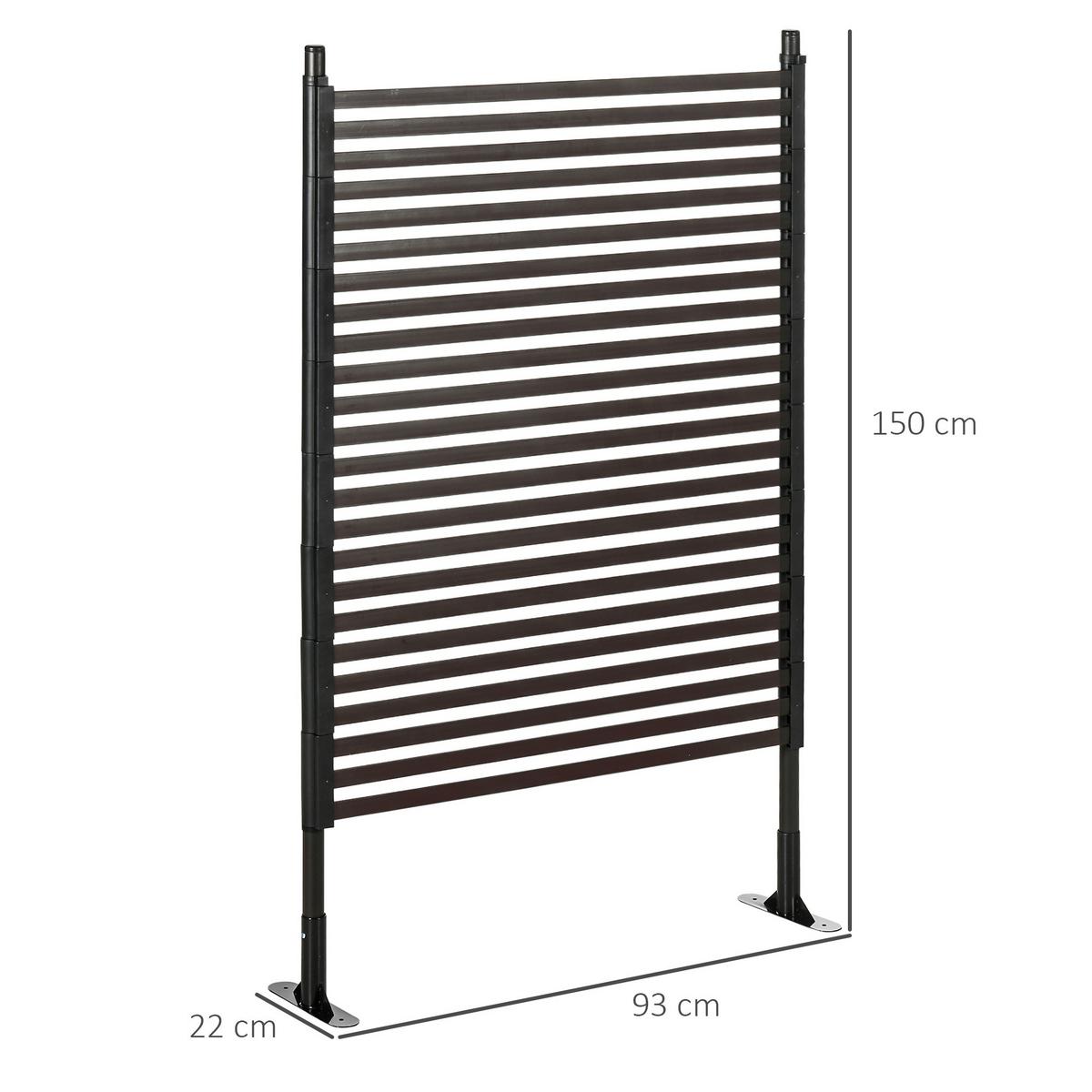 GARTENZAUN, Stahl mit PE-Beschichtung, Braun - Braun, Metall (22/150cm) - Outsunny