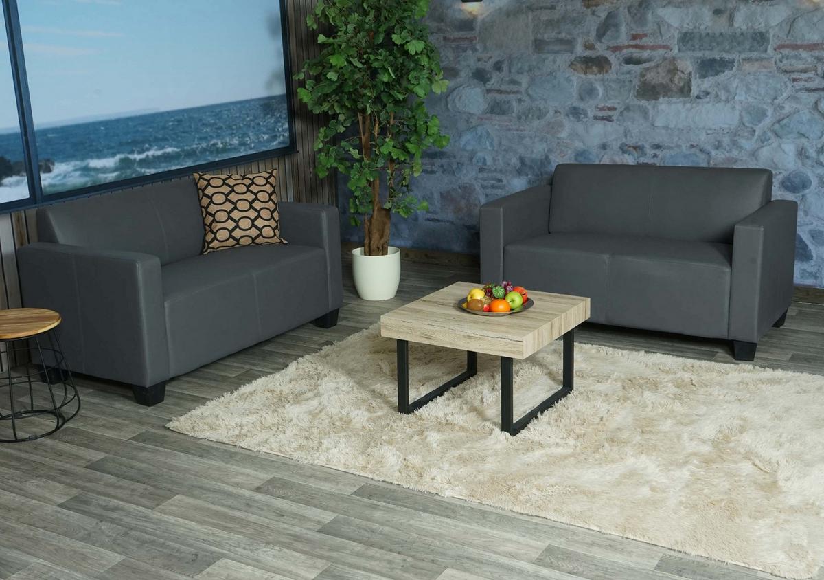 SOFA-GARNITUR Grau - Dunkelgrau/Grau, Textil (136/76/72cm) - MCW