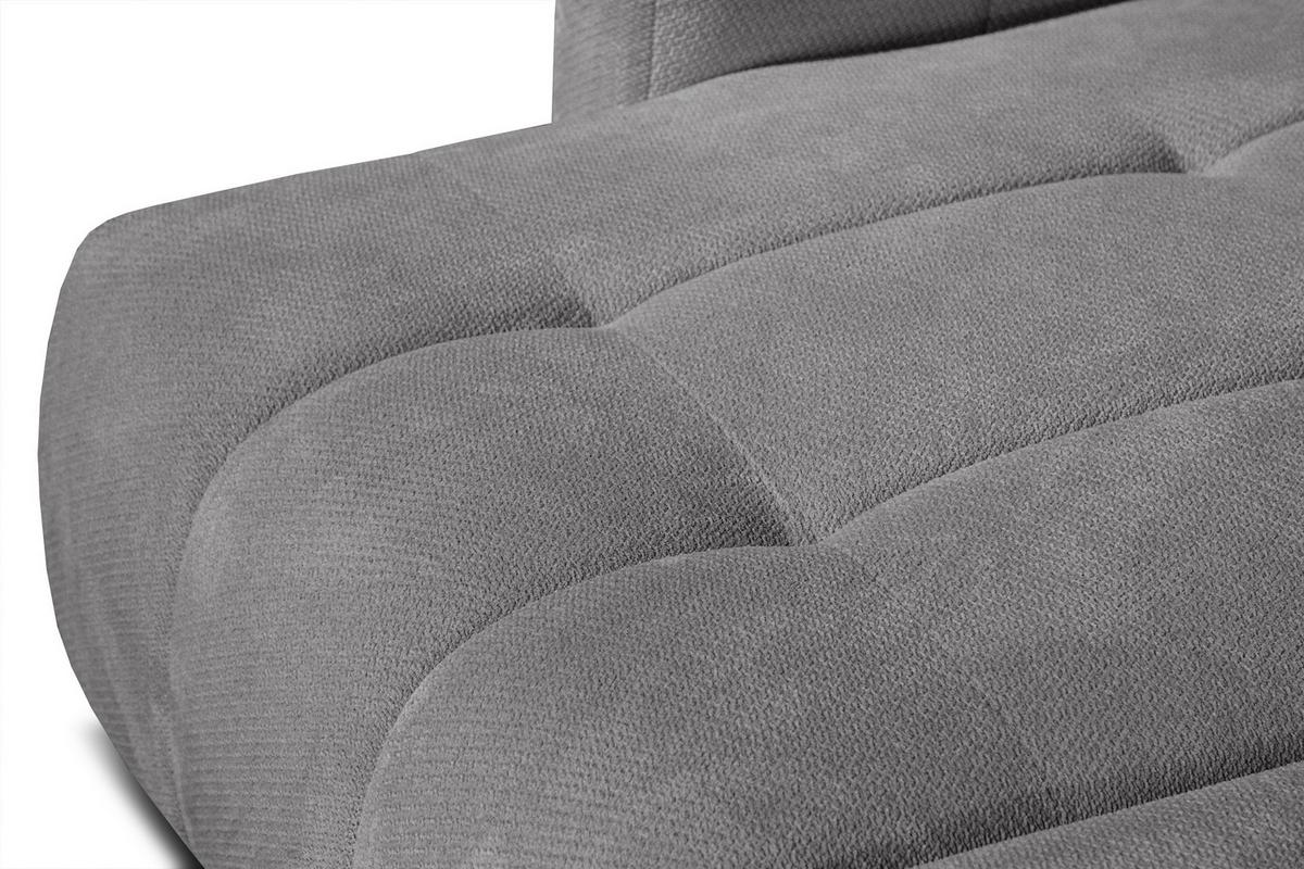 ECKSOFA KIMI 3-Sitzer, ausziehbarer Sitz, verstellbare Kopfstützen, grau - Schwarz/Grau, Holzwerkstoff/Textil (270/160cm) - Wozimo
