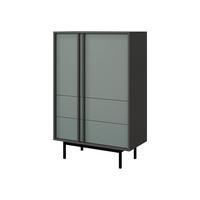 STANDREGAL Alsy 2S2D AL05 - Anthrazit/Grün, Holzwerkstoff/Kunststoff (83/127/43cm) - MIRJAN24