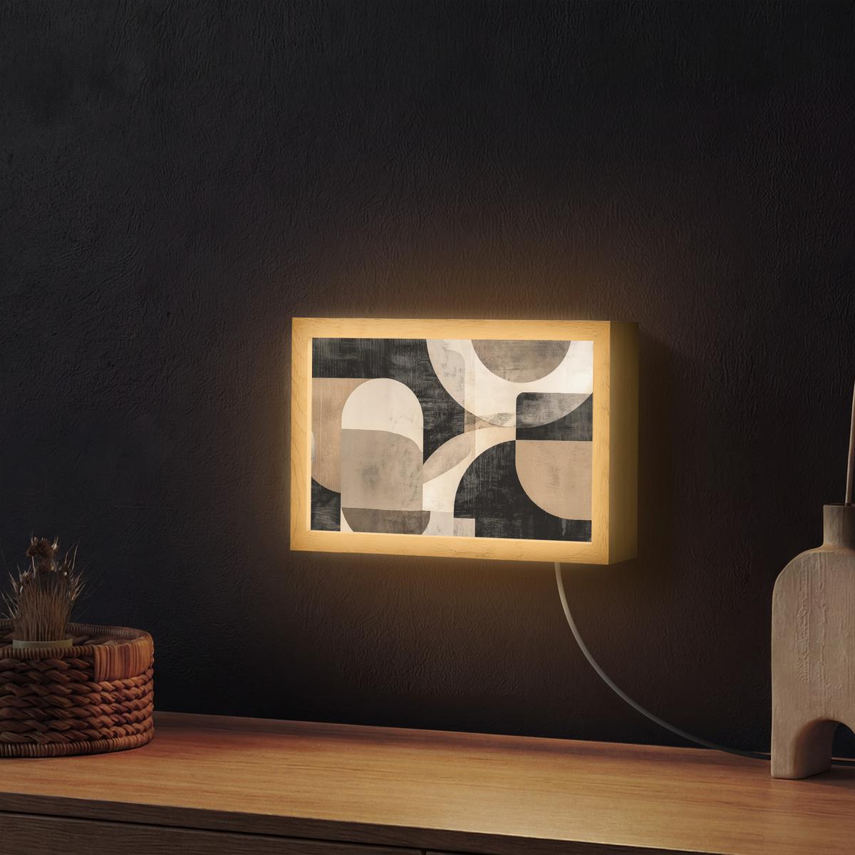 WANDLEUCHTE Abstrakt - Formen - Modern - Beige 30x20 cm - Grau, Holzwerkstoff (30/20/8cm) - OnlyWow