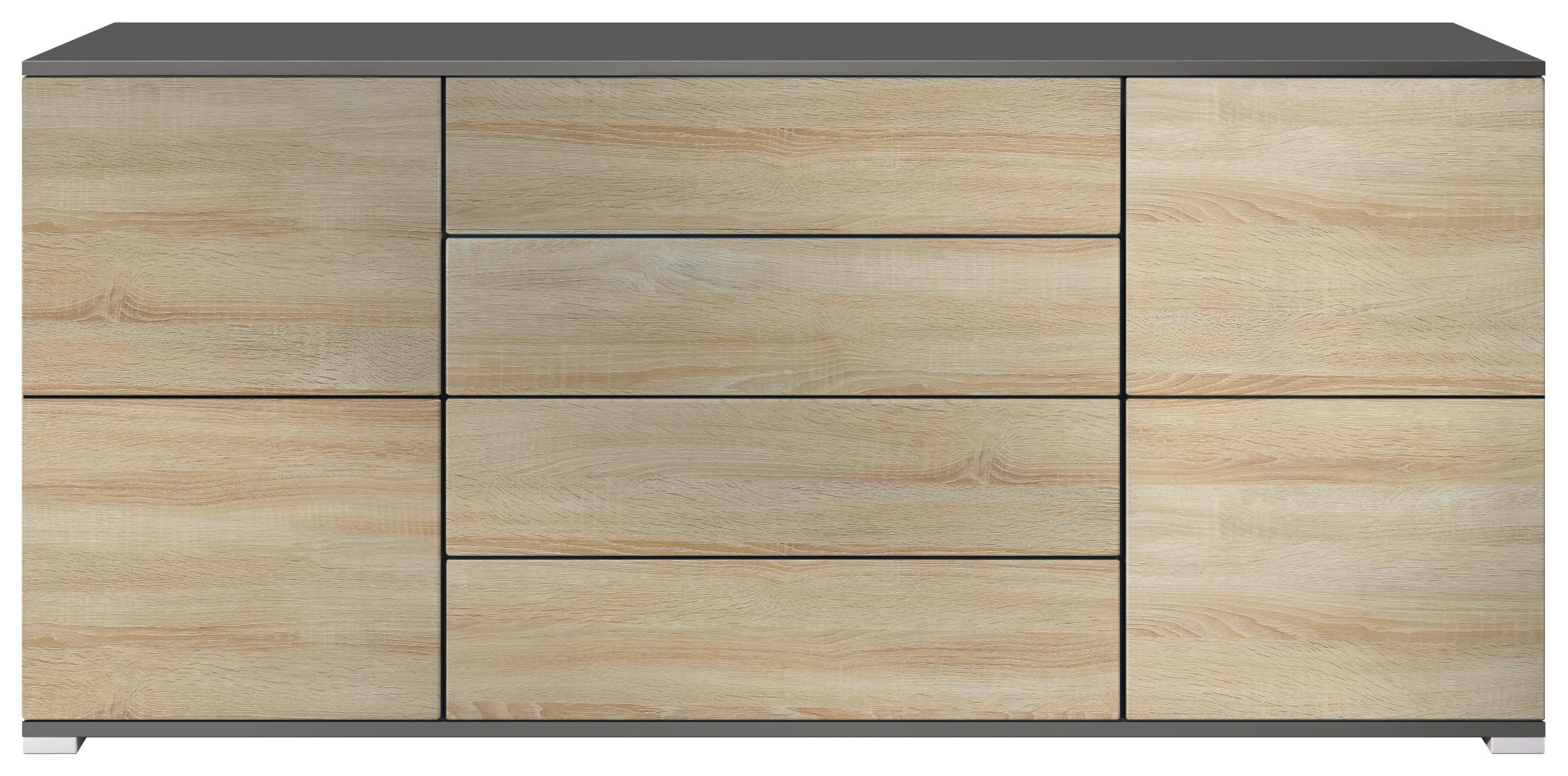 SIDEBOARD Rova Eiche sägerau - Eiche San Remo, Holzwerkstoff (166.5/75.5/35cm) - Vladon