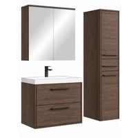 BADMÖBEL-SET Florence 4 Teile Walnuss Braun - 60 x 35 x 51 cm - Eichefarben, Holz (60/51/35cm) - Badplaats