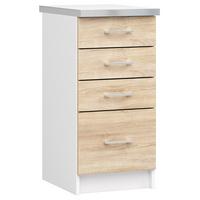 UNTERSCHRANK Weiß, Eiche Sonoma 82/40/44,5 - Weiß/Eiche Artisan, Holzwerkstoff (40/82/44.5cm) - RAUMHIRSCH FURNITURE