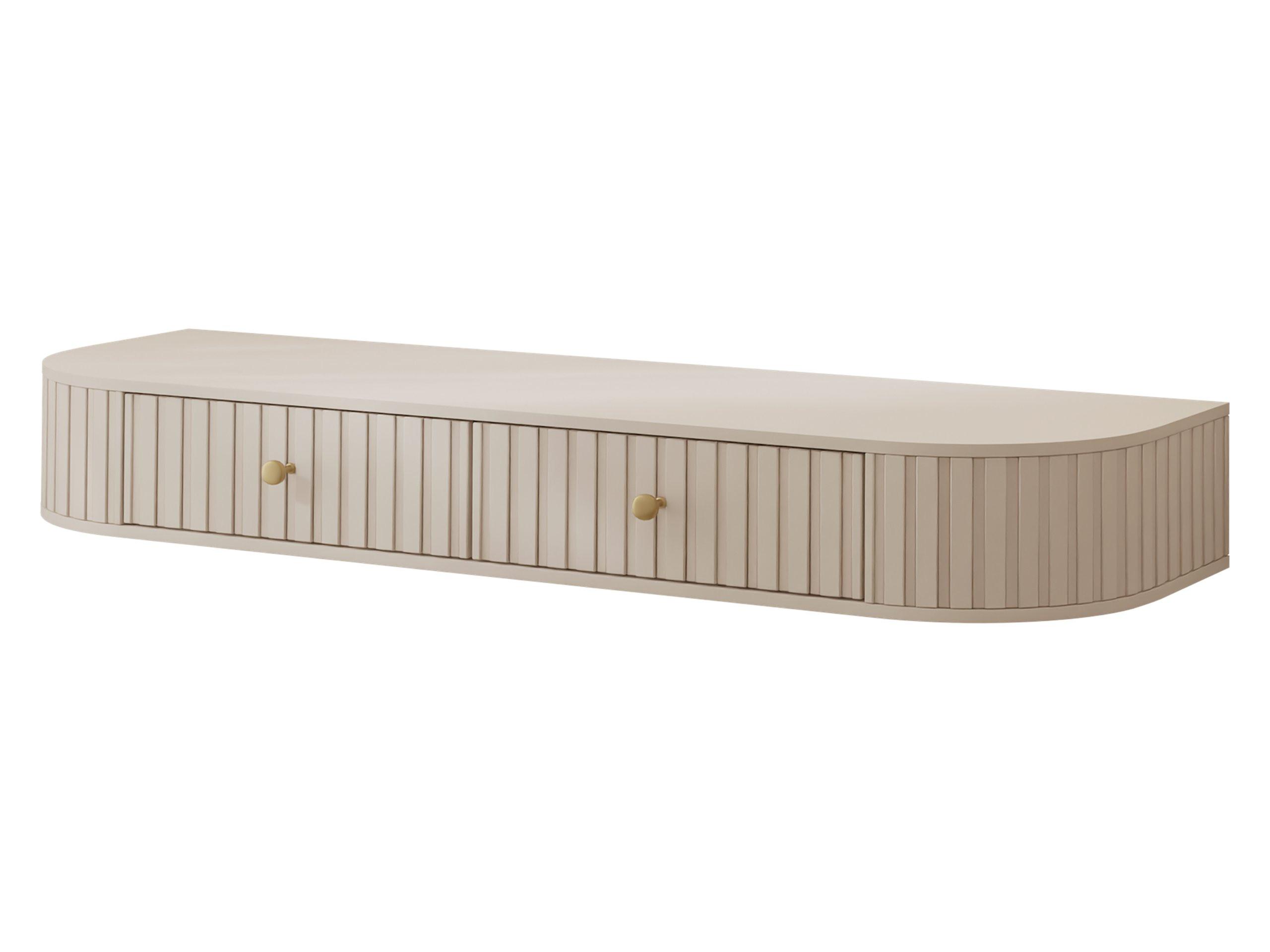 SCHMINKTISCH Sepiroz 2S - Sandfarben/Goldfarben, Holzwerkstoff/Metall (123/18/36cm) - MIRJAN24