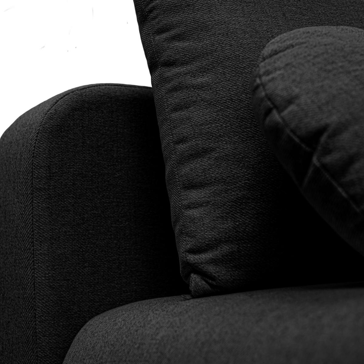 SCHLAFSOFA CLAIRE, zweisitzig, mit Schlaffunktion, Neve 100 - Schwarz, Textil (208/90/95cm) - Lookway