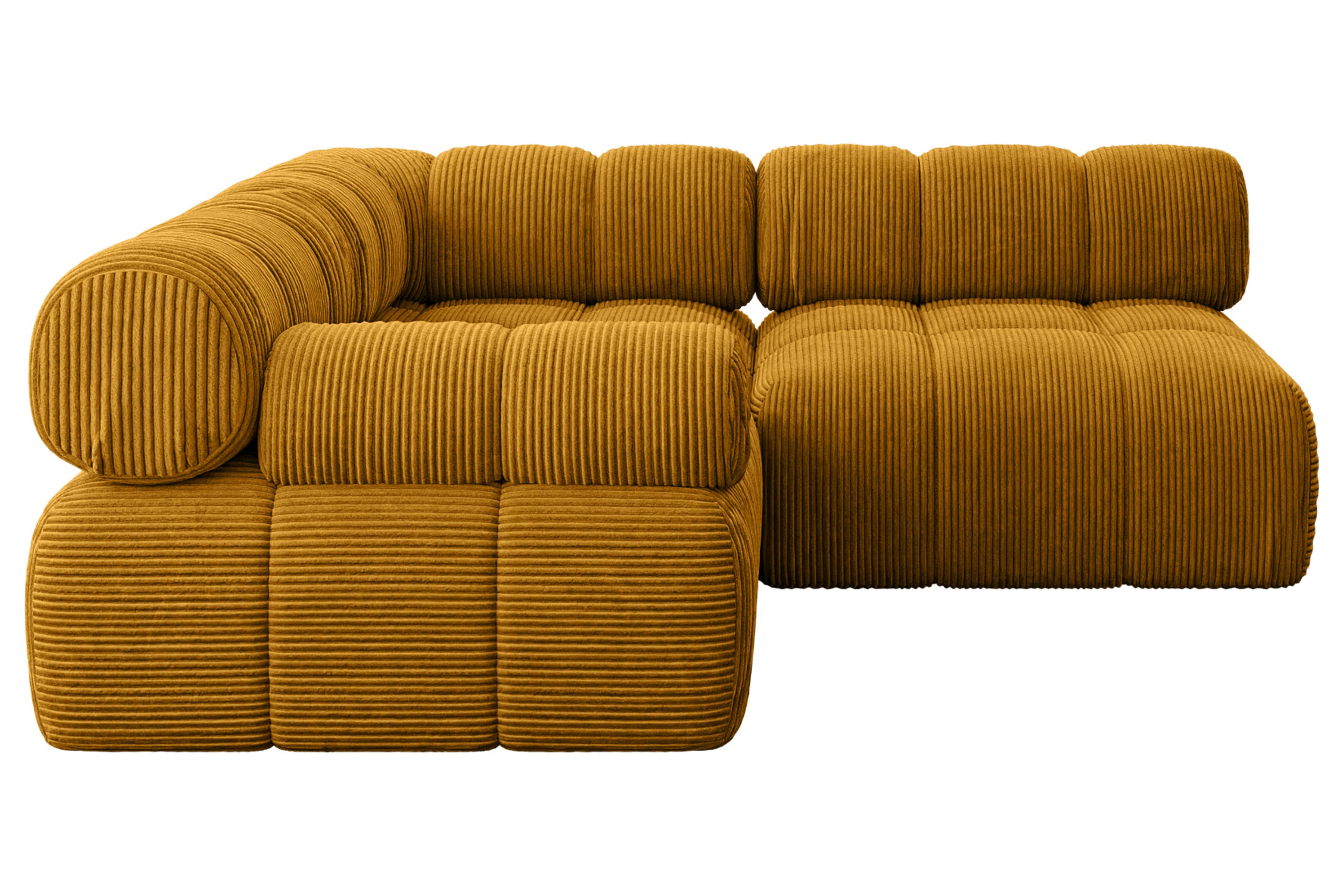 ECKSOFA modulares Sofa Mende-L1 - 190x190x70 cm Senfgelb Cord - Currygelb, Holzwerkstoff/Textil (190/190cm) - ALTDECOR