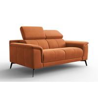 SOFA FIERO 2-Sitzer, Oranger Veloursstoff - Schwarz/Orange, Holz/Textil (170/82/103cm) - Courtois Laville