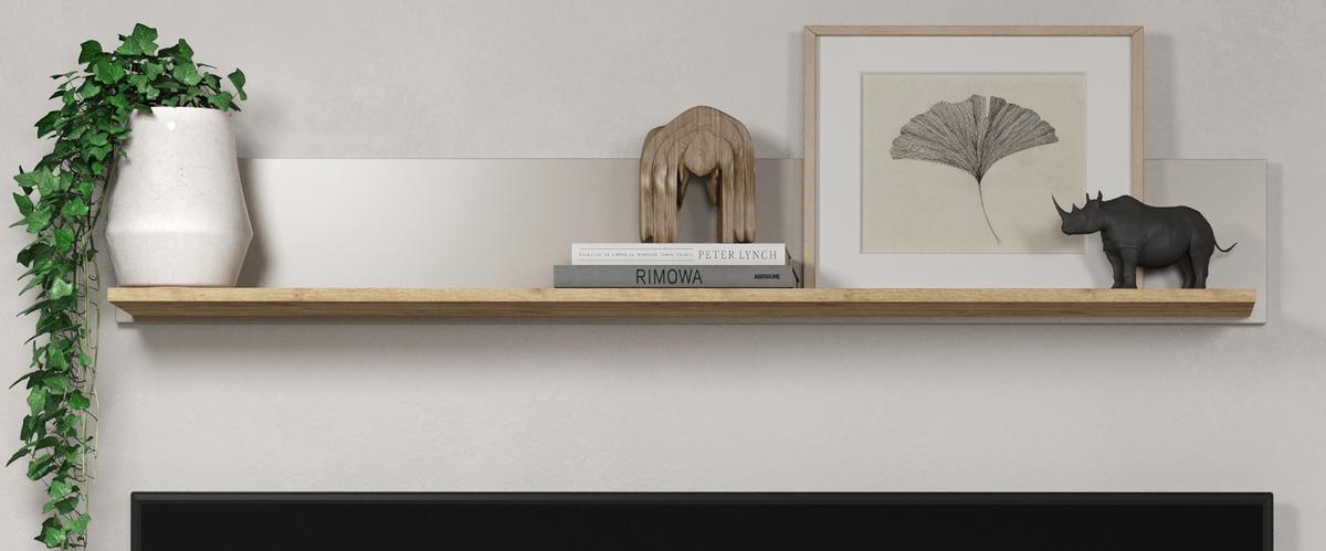 WANDBOARD Sand, Evoke Eiche, Wandregal 140 cm - Kaschmir, Holzwerkstoff (140/20/22cm) - Top.Furn