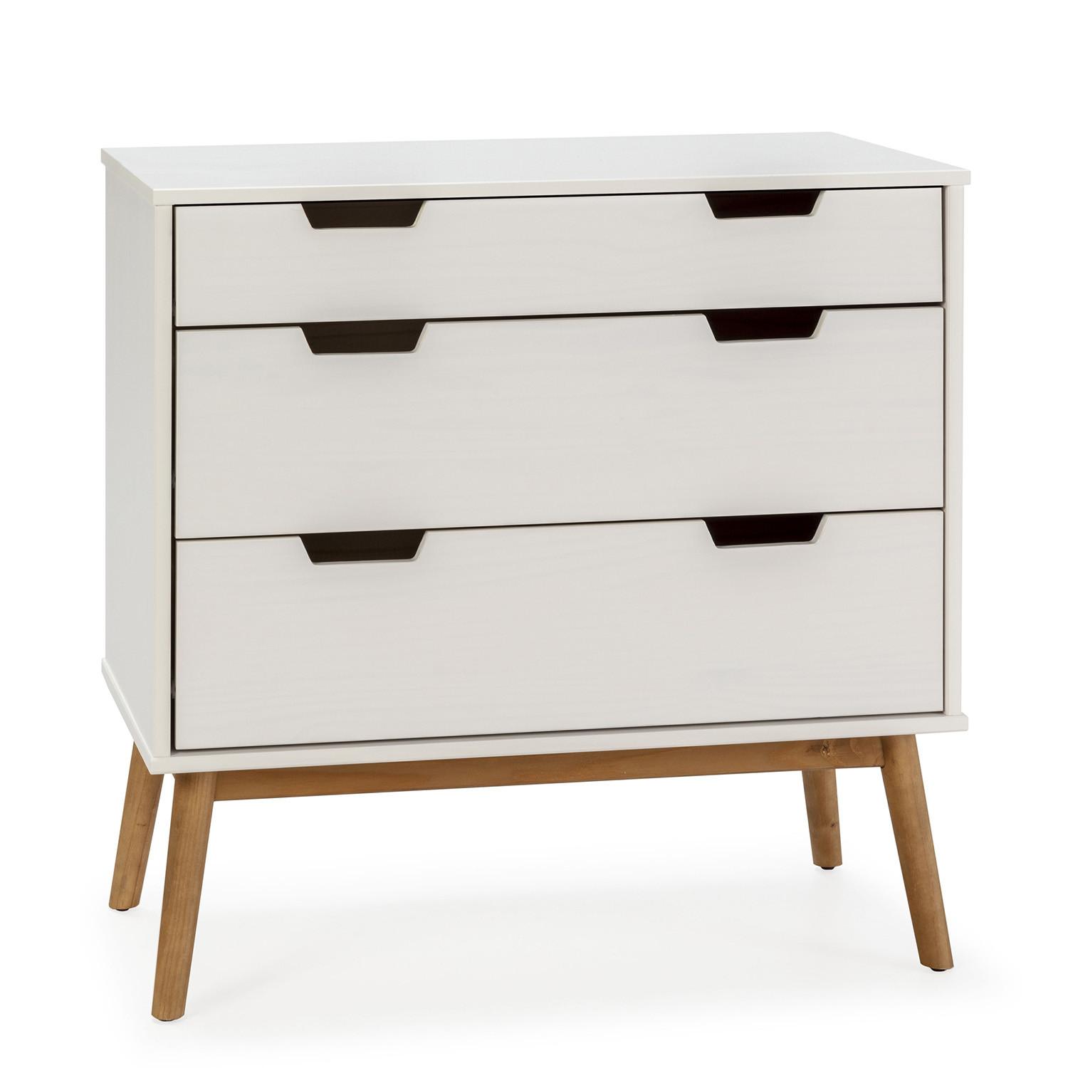 KOMMODE 80/83/40 Baku Weiß - Weiß, Holz (80/83/40cm)