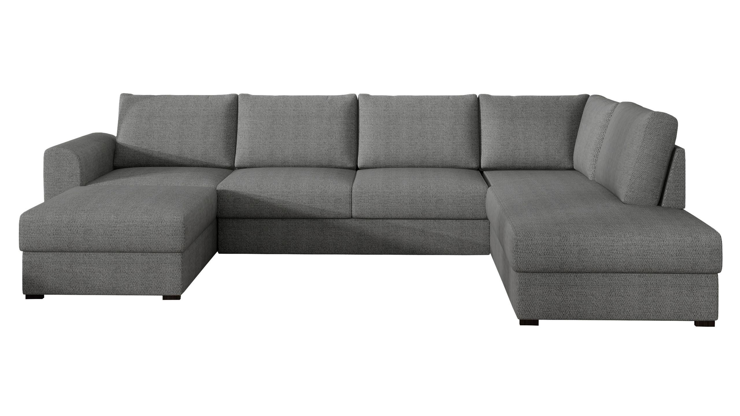 WOHNLANDSCHAFT Wilma, Seite: Rechts - Schwarz/Grau, Holz/Textil (305/85/188cm) - MIRJAN24