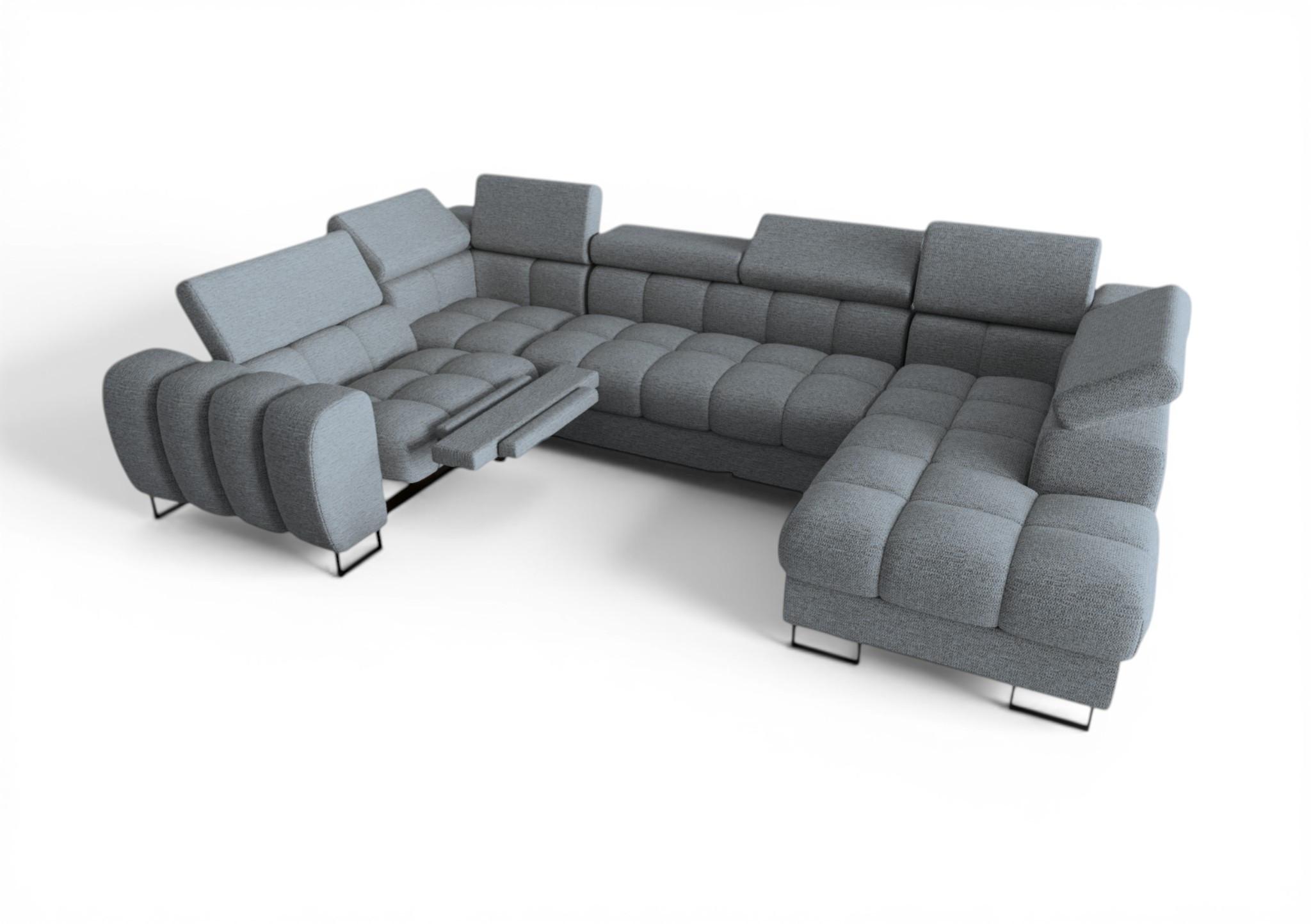 WOHNLANDSCHAFT Bastien Relax - Grau, Holzwerkstoff/Textil (350/95/198cm) - Fun Möbel