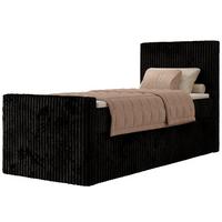 BOXBETT TILIANO DUO 90/200 - Schwarz Cord - H4 - Topper Visco - Rechts Seite - Schwarz, Textil (90/200cm) - MKS