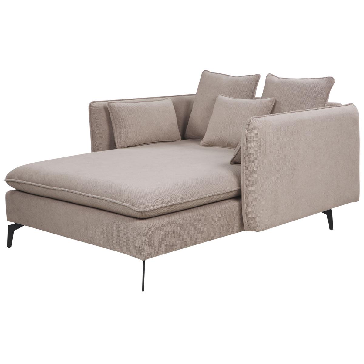 XXL-SESSEL taupe/schwarz Charmes - Taupe/Schwarz, Textil (124/72/159cm) - Beliani