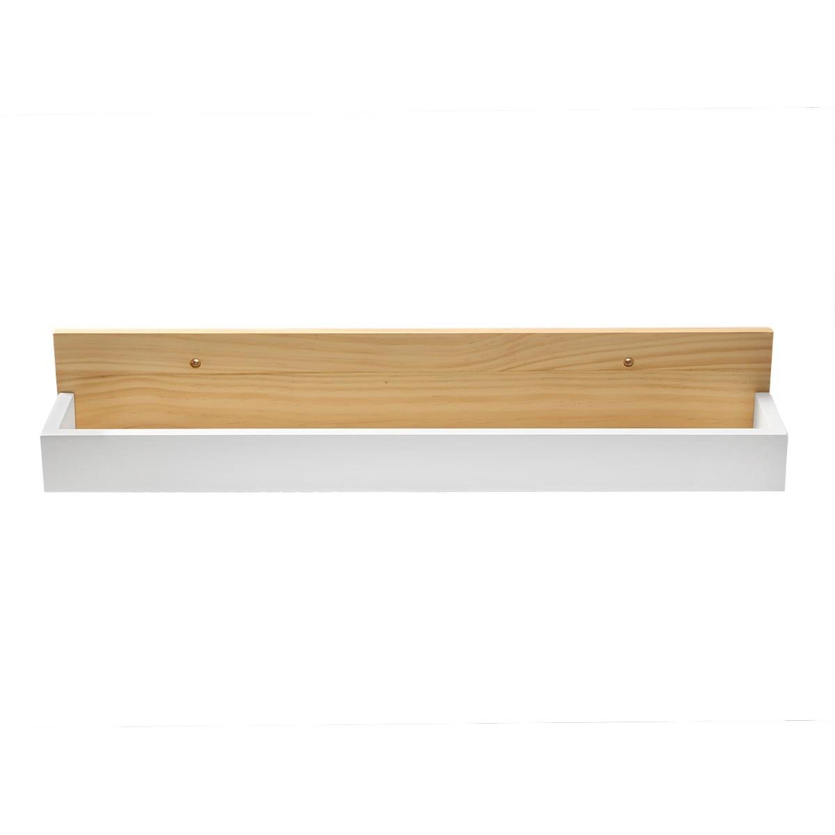 WANDREGAL in Weiß- und Holzoptik 10/12/60 cm - Weiß, Holzwerkstoff (10/12/15cm) - Calicosy