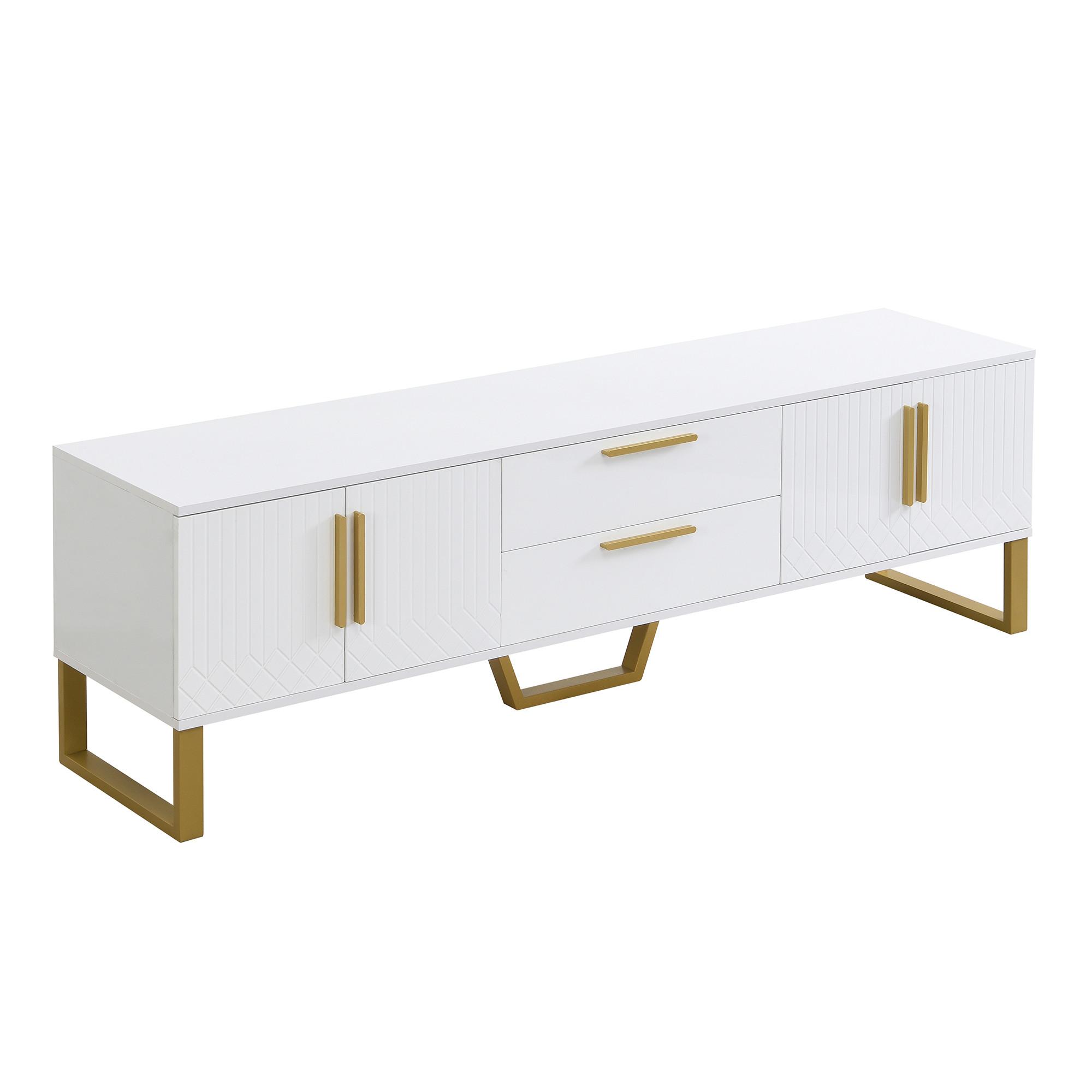 SIDEBOARD im minimalistischen Design, 170/40/53.5cm - Weiß, Holzwerkstoff/Metall (40/54/170cm) - Urban Meuble