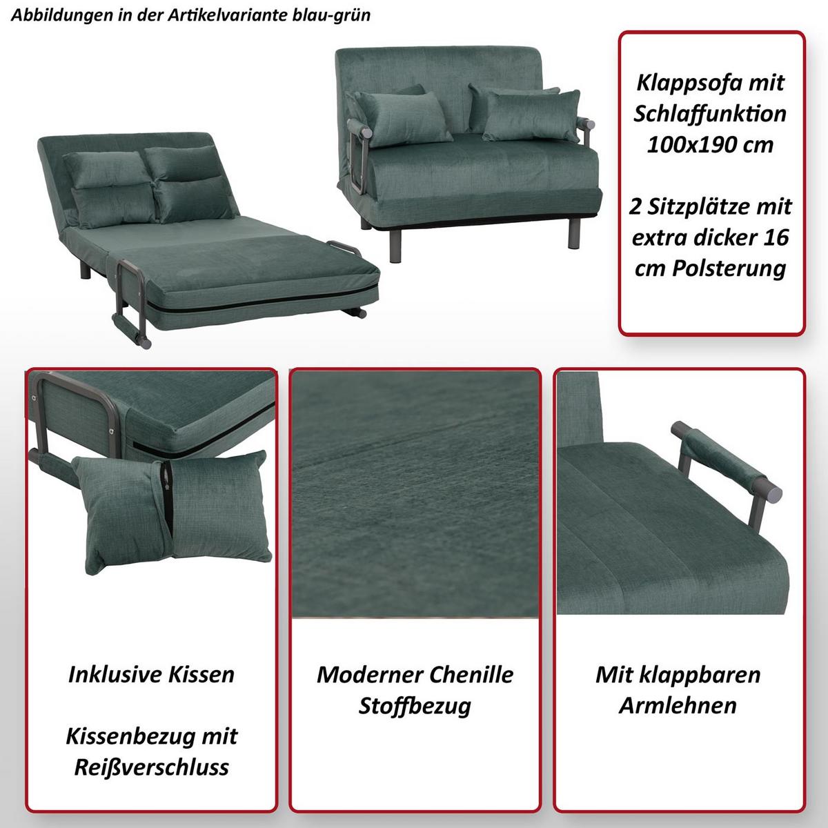 SCHLAFSESSEL Anthrazit - Anthrazit, Textil (105/80/190cm) - MCW