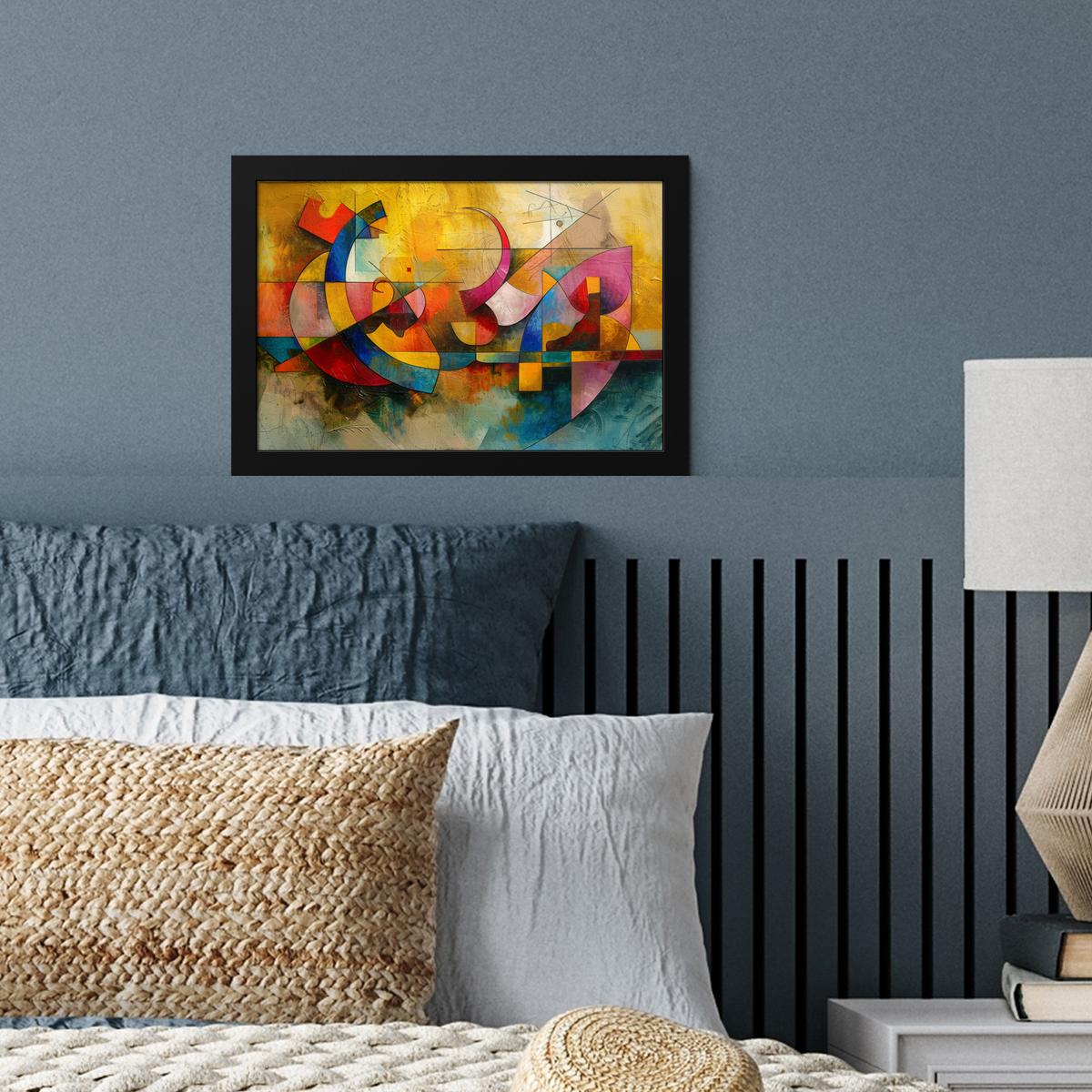 POSTER MIT RAHMENGERAHMTES BILD Kunst - Abstrakt - Modern 30x20 cm - Gelb, Papier (30/20cm) - MuchoWow
