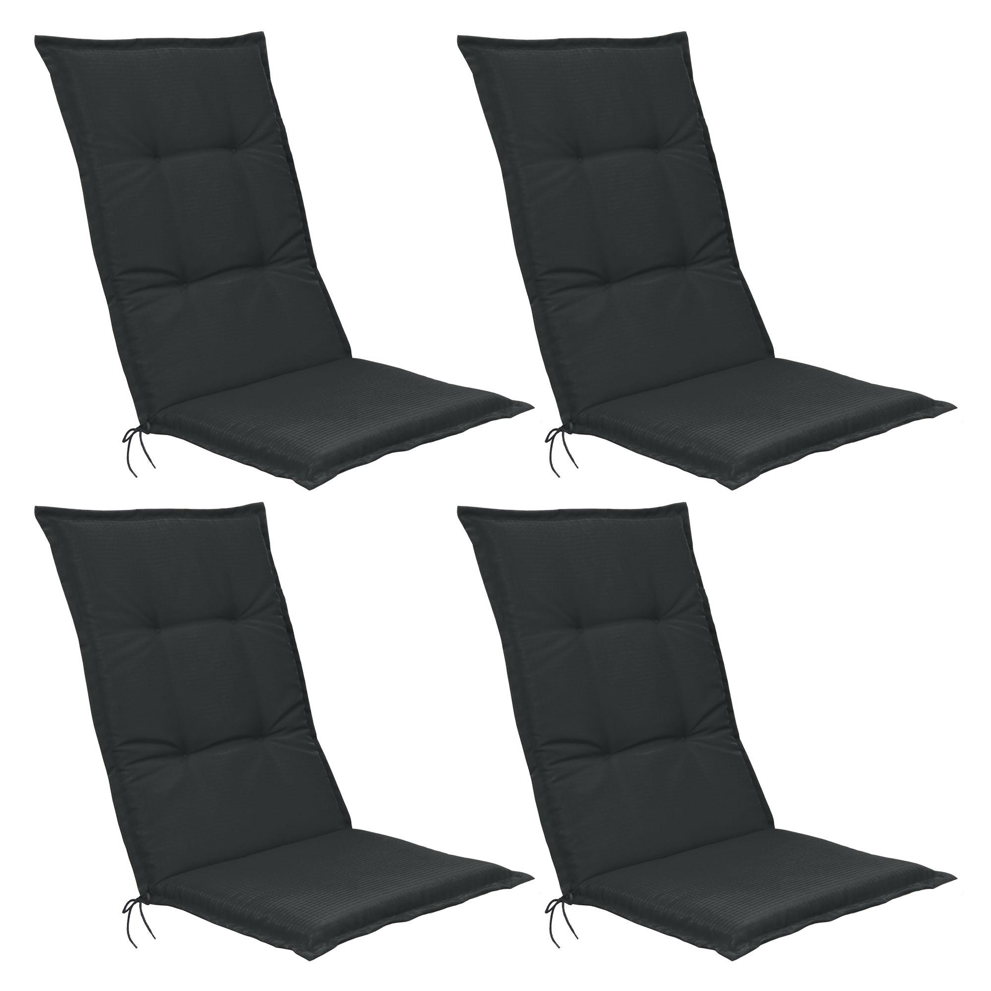 HOCHLEHNERAUFLAGE Base HL 120/50/6cm Graphitgrau 4tlg - Graphitfarben, Textil (50/6/120cm) - Beautissu 
