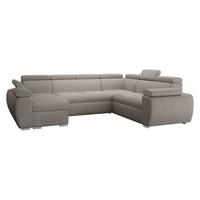 WOHNLANDSCHAFT Boston U, Seite: Links - LC+2P+R+2R - Chromfarben/Greige, Holz/Textil (325/98/260cm) - MIRJAN24