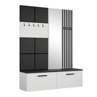 GARDEROBENSCHRANK MODULO 161,2/204/40 cm Modern Garderobe-Set Weiß - Schwarz/Weiß, Holzwerkstoff (161.2/204/40cm) - MASSENO