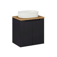 WASCHTISCH 60cm Riva Schwarz und Holz - Schwarz, Holzwerkstoff (60/57/40cm) - Petits-meubles