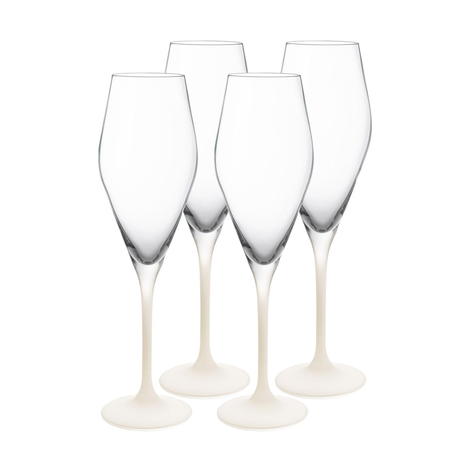 CHAMPAGNERGLÄSER Manufacture Rock weiß-transparent 260 ml 4er Set - Transparent/Weiß, Glas (0.26L) - Villeroy & Boch