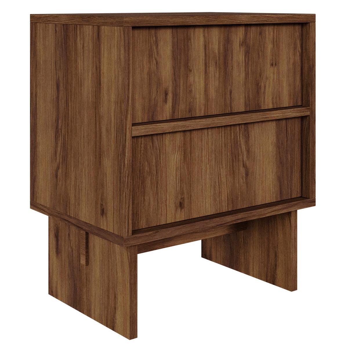 NACHTTISCH Sanva WARMIA WALNUSS 50 CM - Dunkelbraun, Holzwerkstoff (49.6/56/35cm) - Selsey