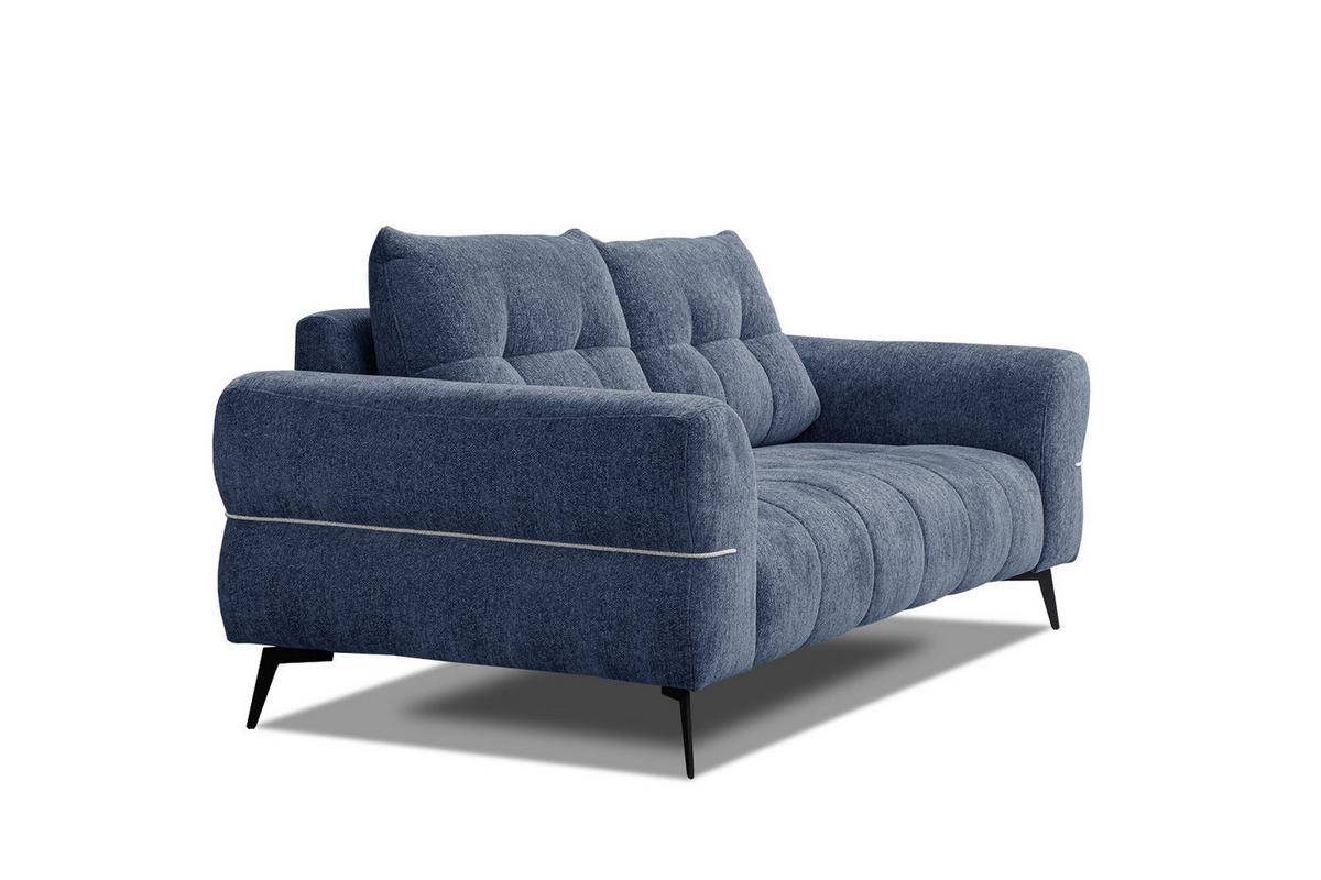 SOFA SALVINI 2,5-Sitzer, dunkelblau - Schwarz/Dunkelblau, Holzwerkstoff/Textil (176/88/99cm) - Wozimo