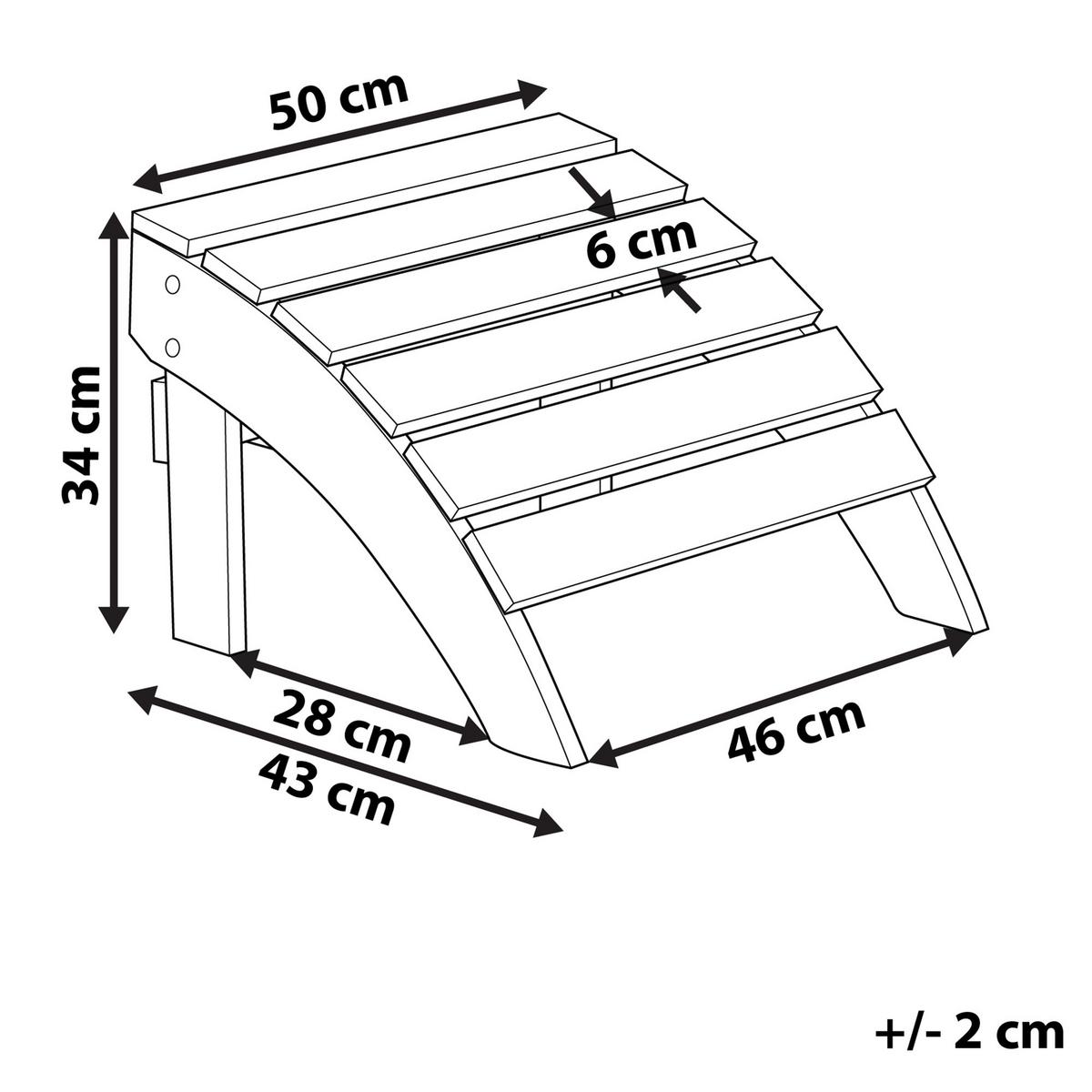 FUSSHOCKER Kunstholz heller Holzfarbton Adirondack - Hellbraun, Kunststoff (50/34/43cm) - Beliani