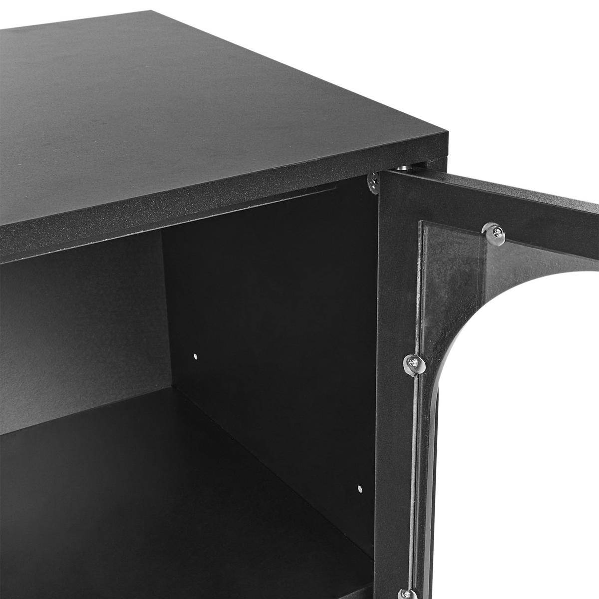 SIDEBOARD mit Glastüren 137 cm Schwarz Langford - Schwarz, Holzwerkstoff (137/83/40cm) - Beliani