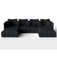 WOHNLANDSCHAFT Mersino Anthrazit 353/180/83 cm – Wohnlandschaft fürs Wohnzimmer - Schwarz, Kunststoff/Textil (353/83/180cm) - AX Living