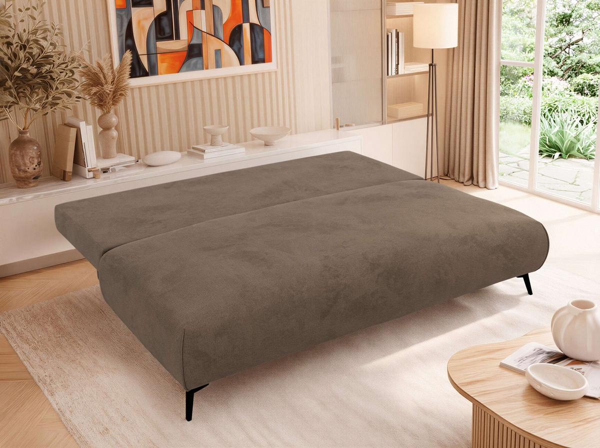 3-SITZER SOFA VIRENO - Braun Velvet - Schwarz/Braun, Textil/Metall (197/95/102cm) - MKS