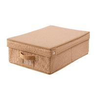 AUFBEWAHRUNGSBOX mit deckel aus bouclé-stoff in beige - 31,5/48/15 cm - Beige, Textil (31.5/48/15cm) - Calicosy