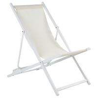 GARTENSTUHL Beige Locri II - Beige/Weiß, Metall (60/79/95cm) - Beliani