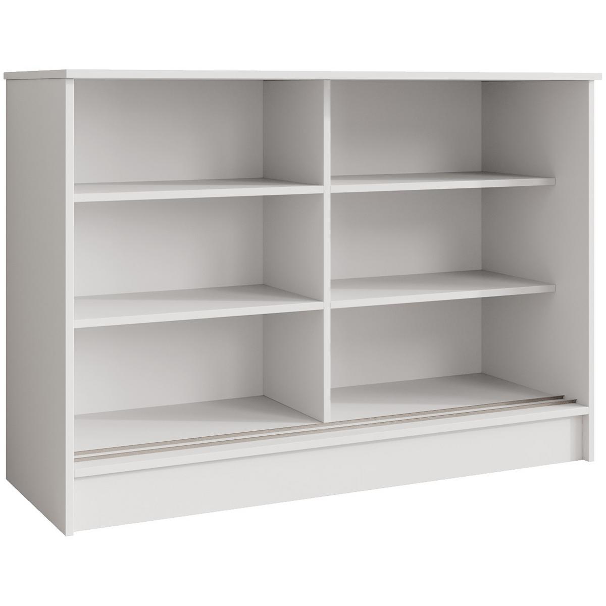 KOMMODE Mirela mit 2 Schiebetüren 100 cm, Weiß - Weiß, Holzwerkstoff (101/85/43.5cm) - Beautysofa